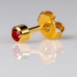 Caflon Blu Mini July Gold Ruby Birthstone Ear Piercing Studs