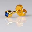 Caflon Blu Mini September Gold Sapphire Birthstone Ear Piercing Studs