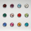 Caflon Blu Mini White Stainless Assorted Birthstone Ear Piercing Studs