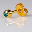 Caflon Blu Regular December Gold Blue Zircon Birthstone Ear Piercing Studs