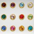 Caflon Blu Regular Gold Assorted Birthstones Ear Piercing Studs