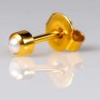 Caflon Blu Regular Gold Cabochon Pearl Ear Piercing Studs