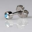 Caflon Blu Regular March White Stainless Aquamarine Birthstone Ear Piercing Studs