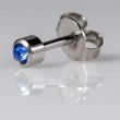 Caflon Blu Regular September White Stainless Sapphire Birthstone Ear Piercing Studs