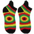 Wholesale Leaf Print Rasta Colours Trainer Socks