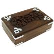 Wholesale Carved Flower Wooden Box with Iron Corners