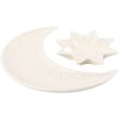 Ceramic Crescent Moon and Star Trinket Dish Set
