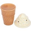 Ceramic Ice Cream Cone Oil Burner with Swirl Lid