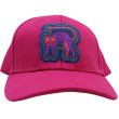 6 Panels Cat Design Fuchsia Baseball Caps 