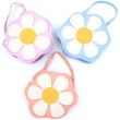Children's Daisy Design Purse With Long Strap - Assorted Colours ( 11x4cm)