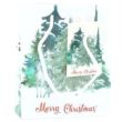 Christmas Tree Print Gift Bag with Tag - 15x12x5.5cm