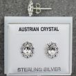 Silver Austrian Crystal Oval Studs-Clear(10mm)