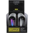 Clipper Metal Flint-Mixed Icy & Shiny Silver Gift Lighter- Assorted