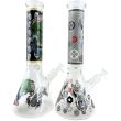 Glow In The Dark Design Glass Waterpipe - Assorted Colours & Design (13.5 Inch)