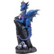 Cobalt Blue Dragon Figurine on Black Pillar - (10.8cm)