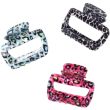 Coloured Animal Print Open Hair Clamp – Assorted 6.5cm