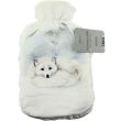 Country Club Winter Fox Design Hot Water Bottle with Plush Sherpa Cover