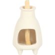 Cream Ribbed Ceramic Palo Santo Burner –  (11cm)