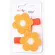 Wholesale Crochet Flower Hair Clips (pack of 2) - Assorted Colours 