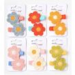 Wholesale Crochet Flower Hair Clips (pack of 2) - Assorted Colours 