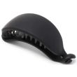 Curved Ponytail Hair Clip With Teeth - Black (8cm)