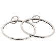 Silver Dangle Ring Hoop Earrings - 8cm