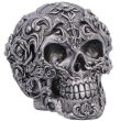 Decorative Gothic Skull Figurine with Floral Detailing – 12.2cm