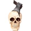 Decorative Skull Ornament with Axe - 18cm