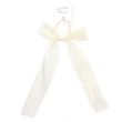 Diamante Hair Bow with Elastic – Black & Ivory - 14cm