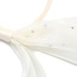 Diamante Hair Bow with Elastic – Black & Ivory - 14cm