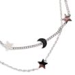 Double Chain Anklet with Moon and Star Charms