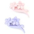 Double Flower Design Clamp -  Assorted Colours (11cm)