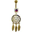 Dreamcatcher Design Belly Bar - Gold - 50mm