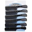 Duralon Black Wide Tooth Hair Comb with Handle - 19.5cm
