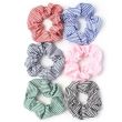Fine Coloured Stripe Scrunchies - Diameter 10cm 