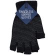 Fingerless Gripper Gloves for Men - Black