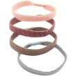 4pcs Flat Hair Elastics with Glitter Thread - 1cm x 5cm