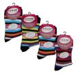 Ladies Non Elastic Striped Design Socks - Flexi-Top (3 Pair Pack)