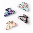 Vintage Floral Print Acrylic Hair Clamps - Assorted - 6.5cm
