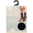Foxbury 15 Denier Ankle High Socks – Black (Pack of 5)