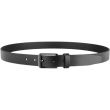 Men’s Full Grain Leather Belt with Screw Gunmetal Buckle 28mm Wide - Black (X-Large)