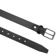 Men’s Full Grain Leather Belt with Screw Gunmetal Buckle 28mm Wide - Black (XX-Large)