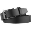 Men’s Full Grain Leather Belt with Screw Gunmetal Buckle 28mm Wide - Black (XX-Large)