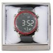 Wholesale Men's Henley Multi Functional Red Bezel Watch - Grey Strap