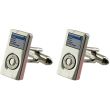 Gents Silver Portable MP3 Player Style Cufflinks with Case