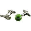 Gents Silver Tennis Racket and Ball Shirt Cufflink