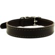 Genuine Leather Dog Collar 3/4" Wide Stitched - Black