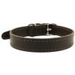 Genuine Leather Dog Collar 3/4" Wide Stitched - Brown