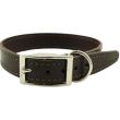 Genuine Leather Dog Collar 3/4" Wide Stitched - Brown