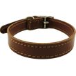 Genuine Leather Dog Collar 3/4" Wide Stitched - Tan - Various Sizes